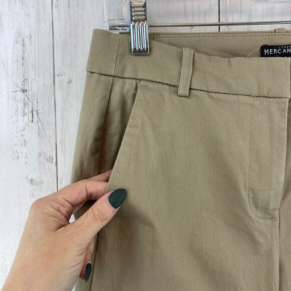 J. Crew Mercantile Khaki Tan Effortless Slim-Fit Crop Chino Pants J9743 Size 4 - Picture 2 of 12